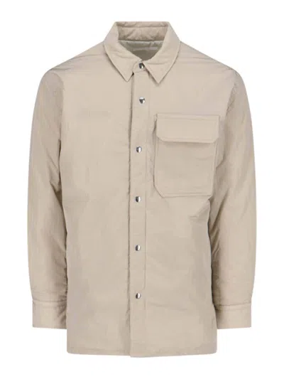 Helmut Lang Casual Jacket With Chest Pocket And Collared Neck In Grey