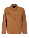 Helmut Lang Logo-print Utility Jacket In Brown