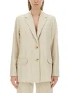 Helmut Lang Tailored Jacket With Notched Lapel And Distinctive Logo
