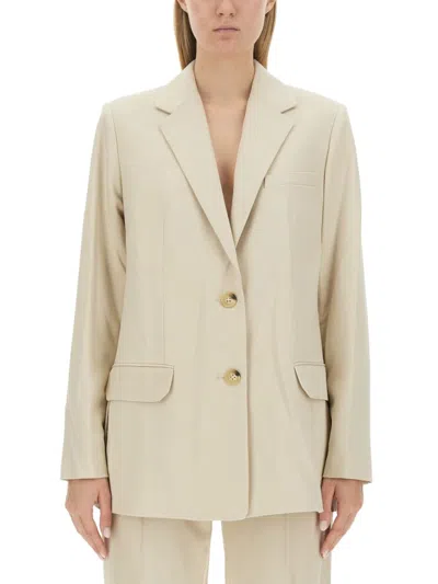 Helmut Lang Jacket With Logo In Neutral
