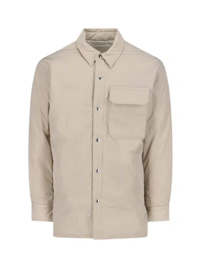 Helmut Lang Casual Jacket With Chest Pocket And Collared Neck In Grey