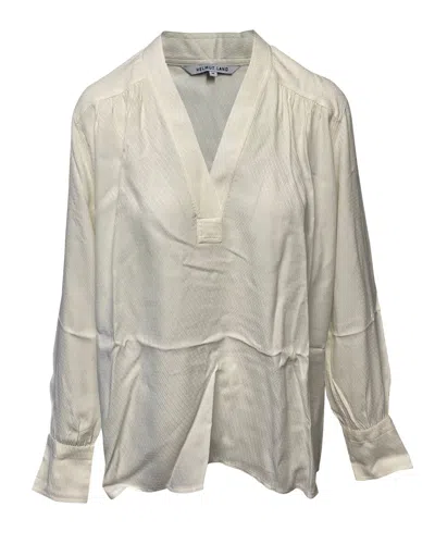 Pre-owned Helmut Lang Jacquard Blouse In White Viscose In Neutral