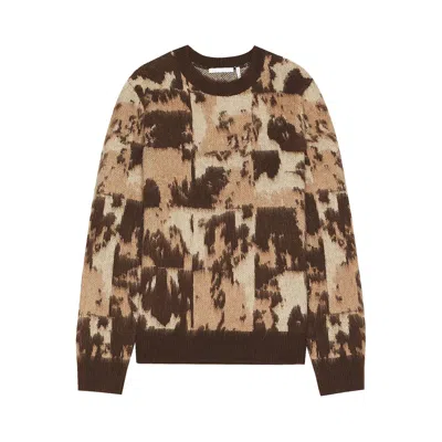 Pre-owned Helmut Lang Jacquard Crewneck Sweater 'camel' | Tan | Men's Size L
