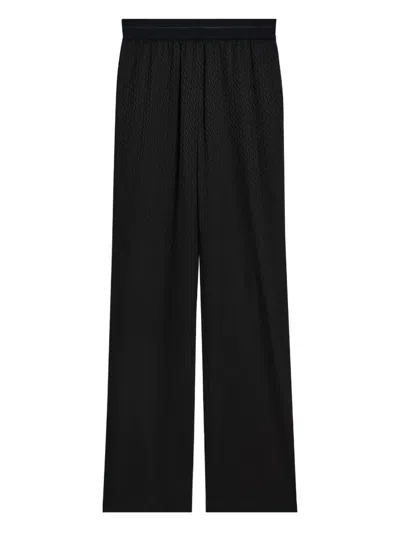 Helmut Lang Jacquard Straight Trousers In Black