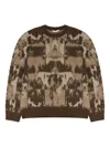 Helmut Lang Jacquard Sweater In Brown