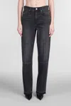 Helmut Lang Womens Carpenter Faded-wash Straight-leg Mid-rise Denim Jeans Faded Black In Black
