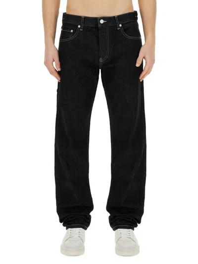 Helmut Lang Logo-patch Cotton Jeans In Blue