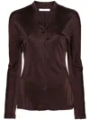 Helmut Lang Jersey Blouse In 褐色