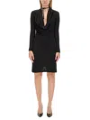 Helmut Lang Liquid Jersey Cowl-neck Dress In Black