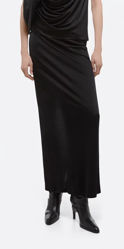 Helmut Lang Jersey Maxi Skirt In Burgundy