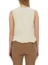 Helmut Lang Jersey Tank Top In Powder