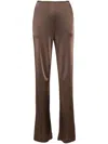 Helmut Lang Satin-finish Flared Trousers In Mushroom