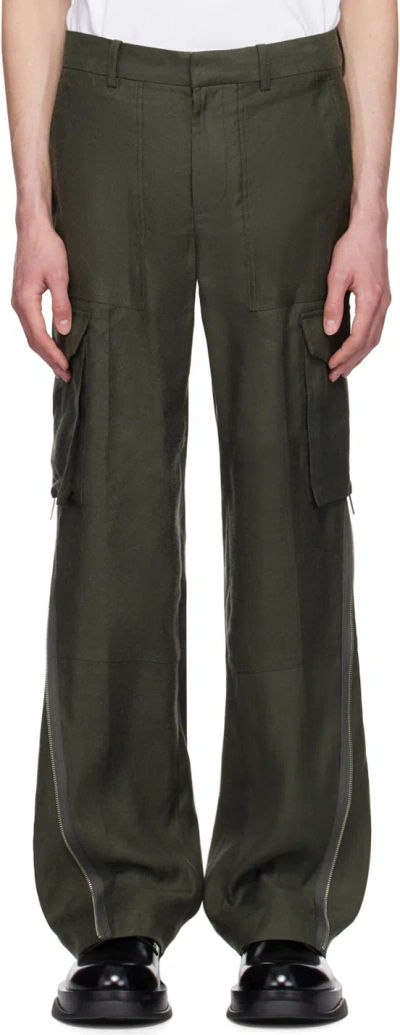 Helmut Lang Khaki Expansion Panel Cargo Pants In Graphite - B0v