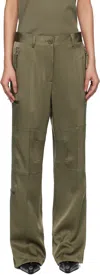 Helmut Lang Khaki Flight Trousers In Olive - F0x
