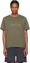 Helmut Lang Regular Fit T-shirt With Tonal Logo Embossing In Olive - F0x