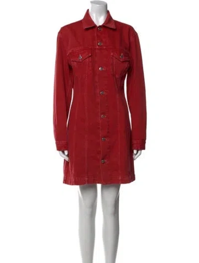 Pre-owned Helmut Lang Knee-length Dress In Red
