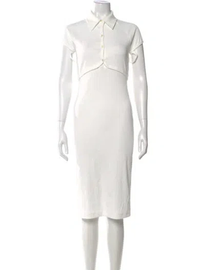 Pre-owned Helmut Lang Knee-length Dress In White