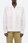 Helmut Lang Knife Pleat Stripe Cotton Poplin Summer Shirt In White