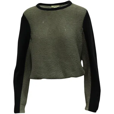 Pre-owned Helmut Lang Knit Crop Sweater In Grey Cotton In Green