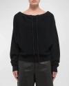 Helmut Lang Knit Drawstring Sweater In Black