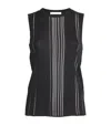 Helmut Lang Womens Black Sheer Striped Knitted Top In Black