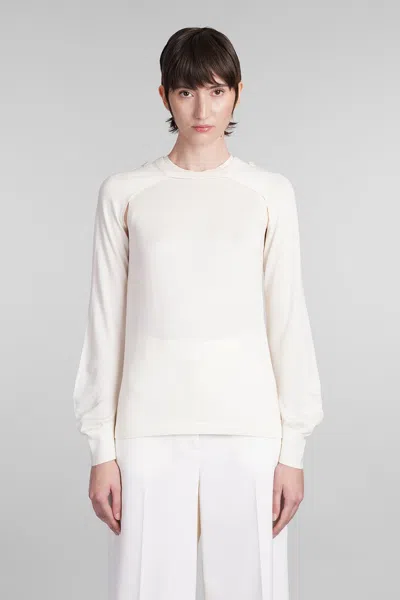 Helmut Lang Knitwear In Beige Wool In White