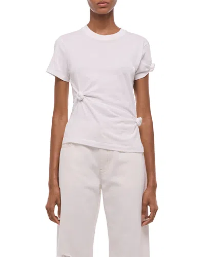 Helmut Lang Knot Detail Cotton Baby Tee In White
