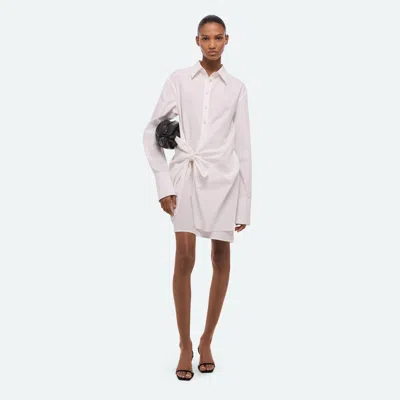 Helmut Lang Knotted Cotton Shirtdress In Multi