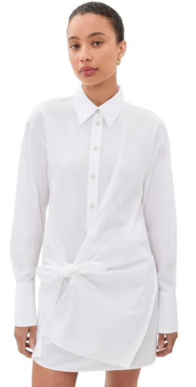 Helmut Lang Knotted Cotton Shirtdress In Multi