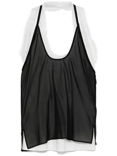 Helmut Lang Black Lace Dancer Tank Top