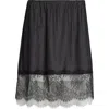 Helmut Lang Lace-trimmed Silk-blend Mini Skirt In Black - 001