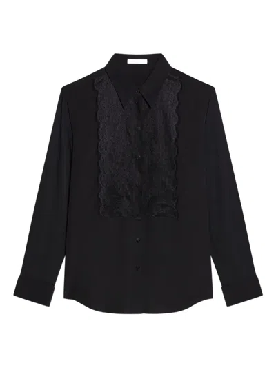 Helmut Lang Lace-panel Shirt In Black
