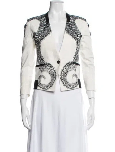 Pre-owned Helmut Lang Lace Pattern Blazer In Neutrals