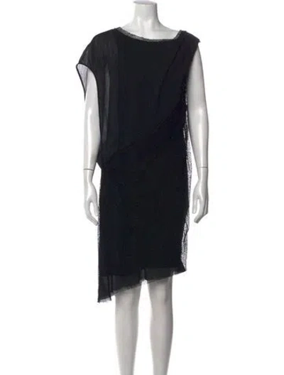 Pre-owned Helmut Lang Lace Pattern Knee-length Dress In Black