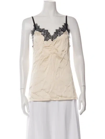 Pre-owned Helmut Lang Lace Pattern Lace Trim Embellishment Nightgown In Neutrals