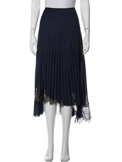 Pre-owned Helmut Lang Lace Pattern Midi Length Skirt In Black/blue