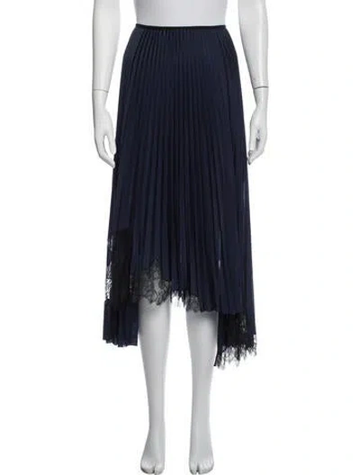Pre-owned Helmut Lang Lace Pattern Midi Length Skirt In Blue