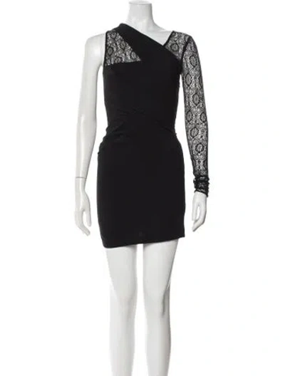 Pre-owned Helmut Lang Lace Pattern Mini Dress In Black