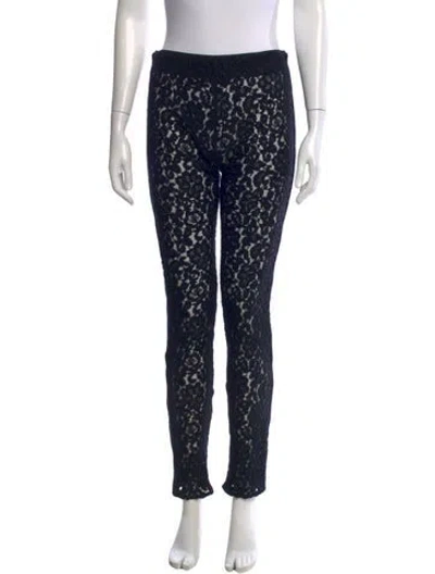 Pre-owned Helmut Lang Lace Pattern Skinny Leg Pants In Black