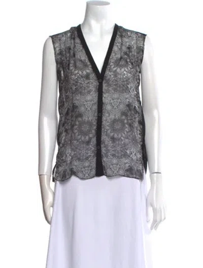 Pre-owned Helmut Lang Lace Pattern V-neck Blouse In Multi