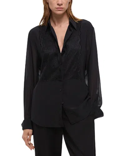 Helmut Lang Lace Relaxed Shirt In Black