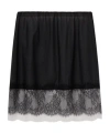 Helmut Lang Lace-trimmed Silk-blend Mini Skirt In Black