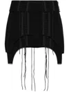 Helmut Lang Lace-up Mini Skirt - Women's - Spandex/elastane/rayon/nylon/polyester In Schwarz