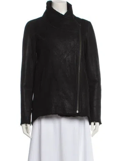 Pre-owned Helmut Lang Lamb Fur Fur Coat In Black