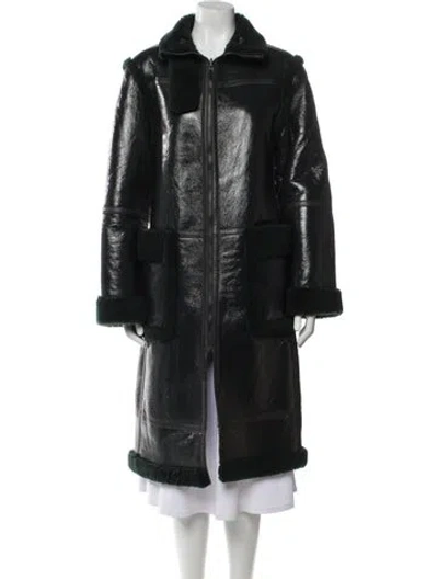 Pre-owned Helmut Lang Lamb Fur Jacket In Green