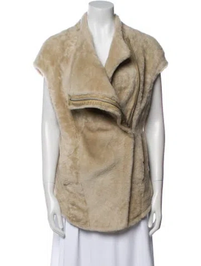Pre-owned Helmut Lang Lamb Fur Vest In Neutral