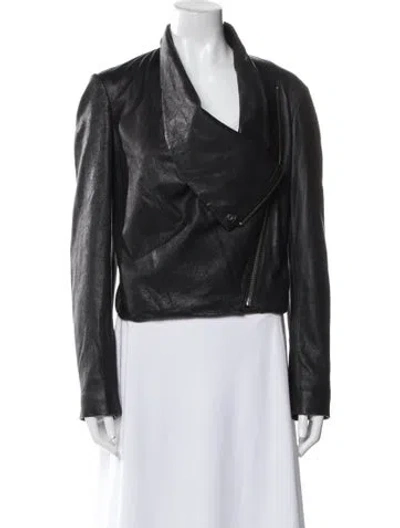 Pre-owned Helmut Lang Lamb Leather Biker Jacket In Black