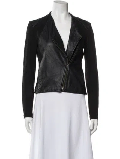 Pre-owned Helmut Lang Lamb Leather Biker Jacket In Black