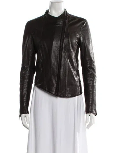 Pre-owned Helmut Lang Lamb Leather Biker Jacket In Black