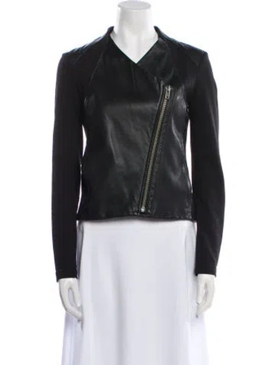 Pre-owned Helmut Lang Lamb Leather Biker Jacket In Black